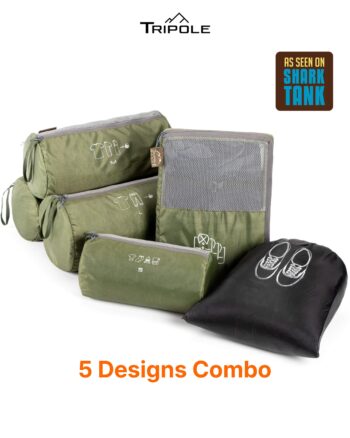 Tripole Packing Cubes Set of 6 | Travel Organizer Bags for Clothes, Shirts & Shoes